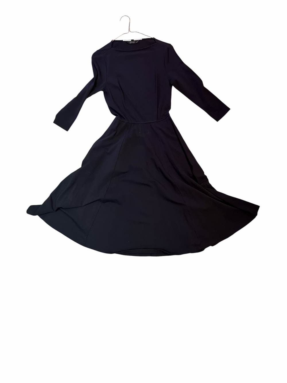eshakti Black Long-Sleeve Midi Dress